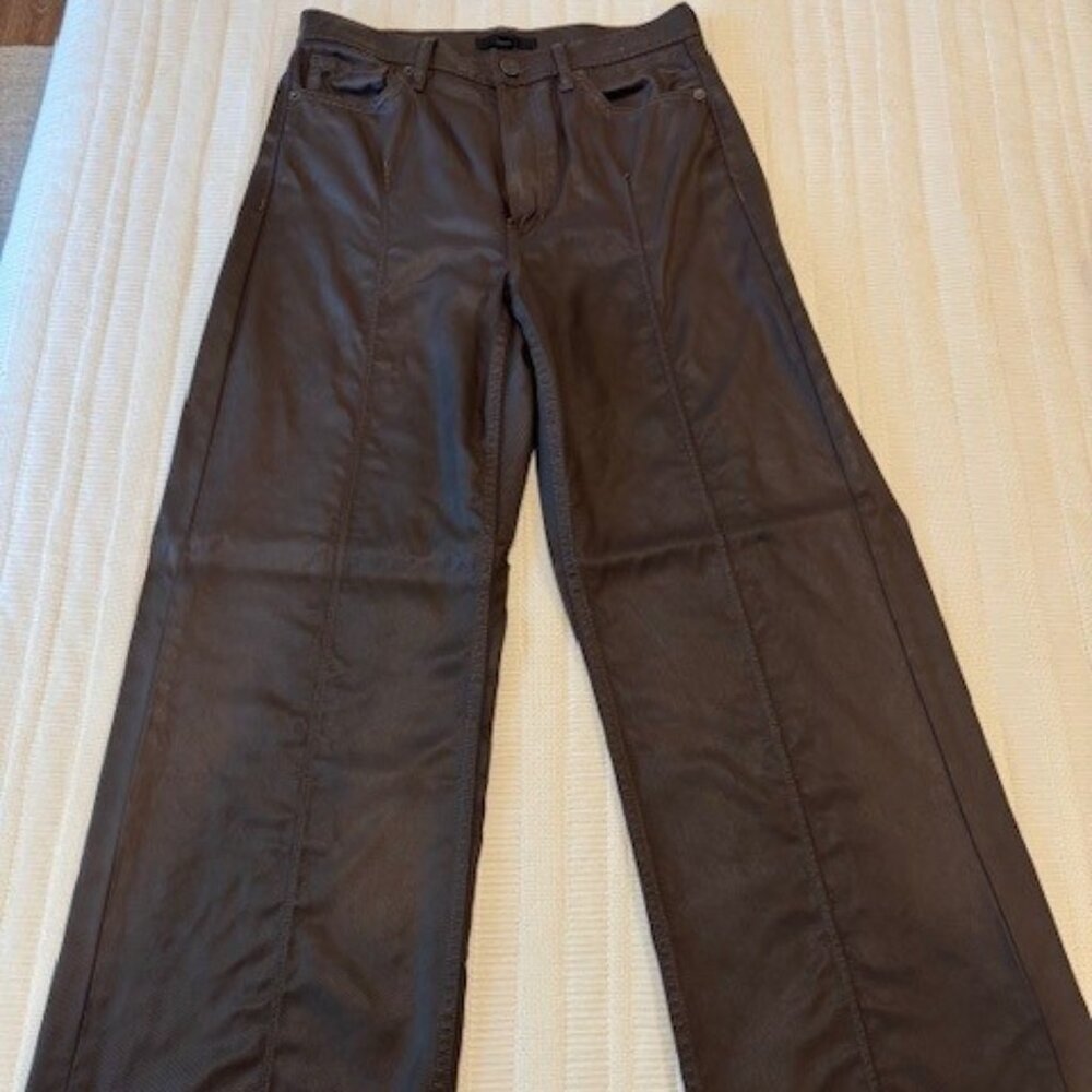 Banana Republic (BR) The Coated Denim Pintuck Jean Brown